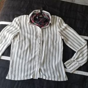 H&M striped button up shirt